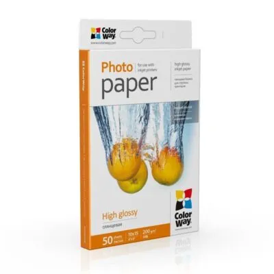 Фотопапiр ColorWay глянсовий 200г/м2 A4 50 арк. (PG200050A4)