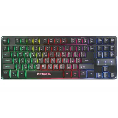 Клавіатура REAL-EL Gaming 8710 TKL Backlit Ukr Black