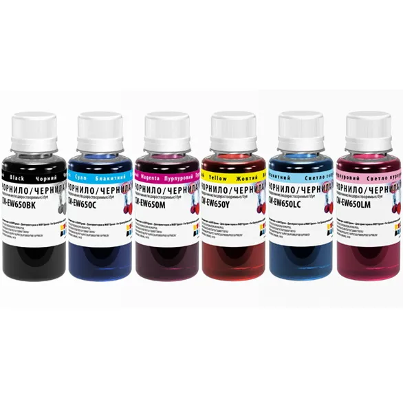 Комплект чорнил ColorWay EPSON TX650 BK/С/LC/LM/M/Y (ColorWay-EW650SET01) 6*100г